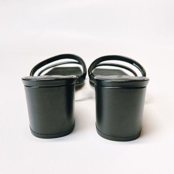 Everlane The Double Strap Heel Leather Sandal Slides Square Toe Size 9 New - Picture 10 of 16